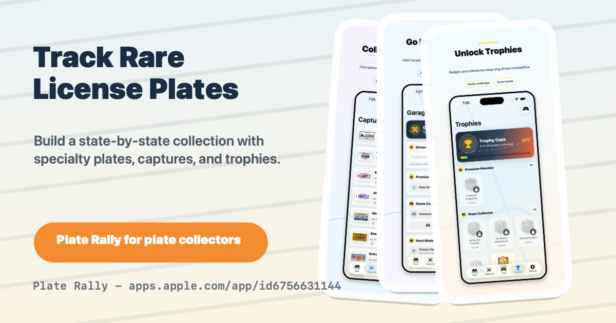 Plate Rally rare plate collecting screens